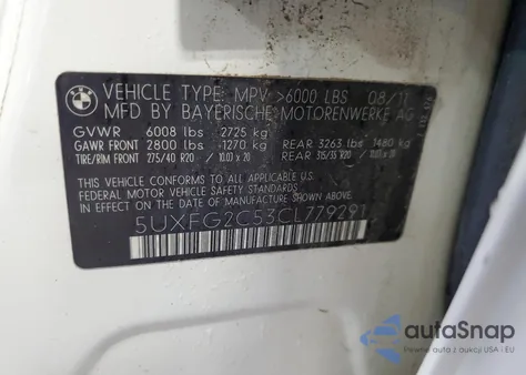 2012 BMW X6 xDrive35I from USA, damaged, VIN 5UXFG2C53CL779291